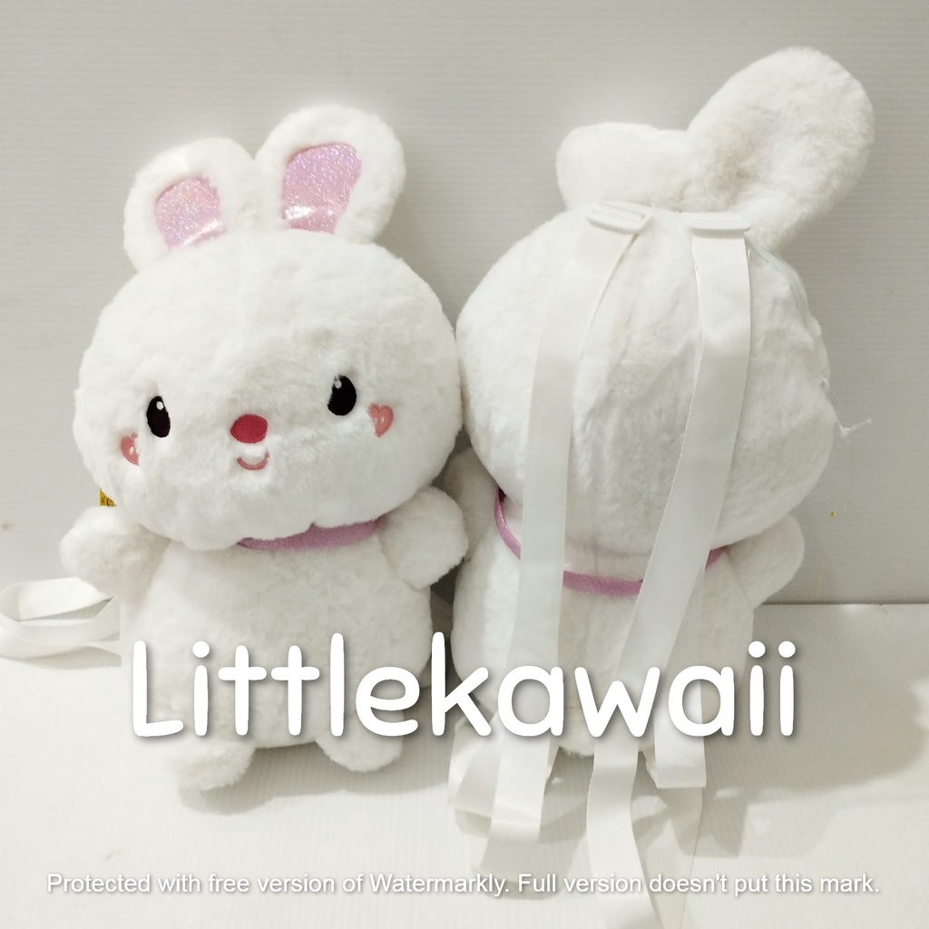 LK/Tas Ransel Boneka Plush Anak Remaja Fashion Korean Style Rabbit Kelinci Bunny Animal  Lucu Soft Cute