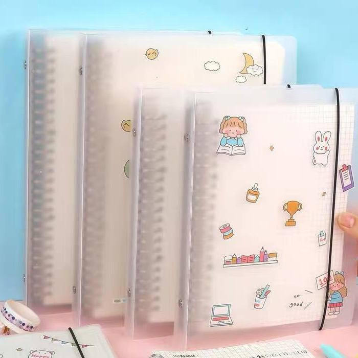 

☈9q Best Seller✢☈ Binder B5 Transparan Aesthetic untuk Kuliah 26 Ring dan Binder A5 20 Ring Loose Leaf Bahan Plastik N93 ✿