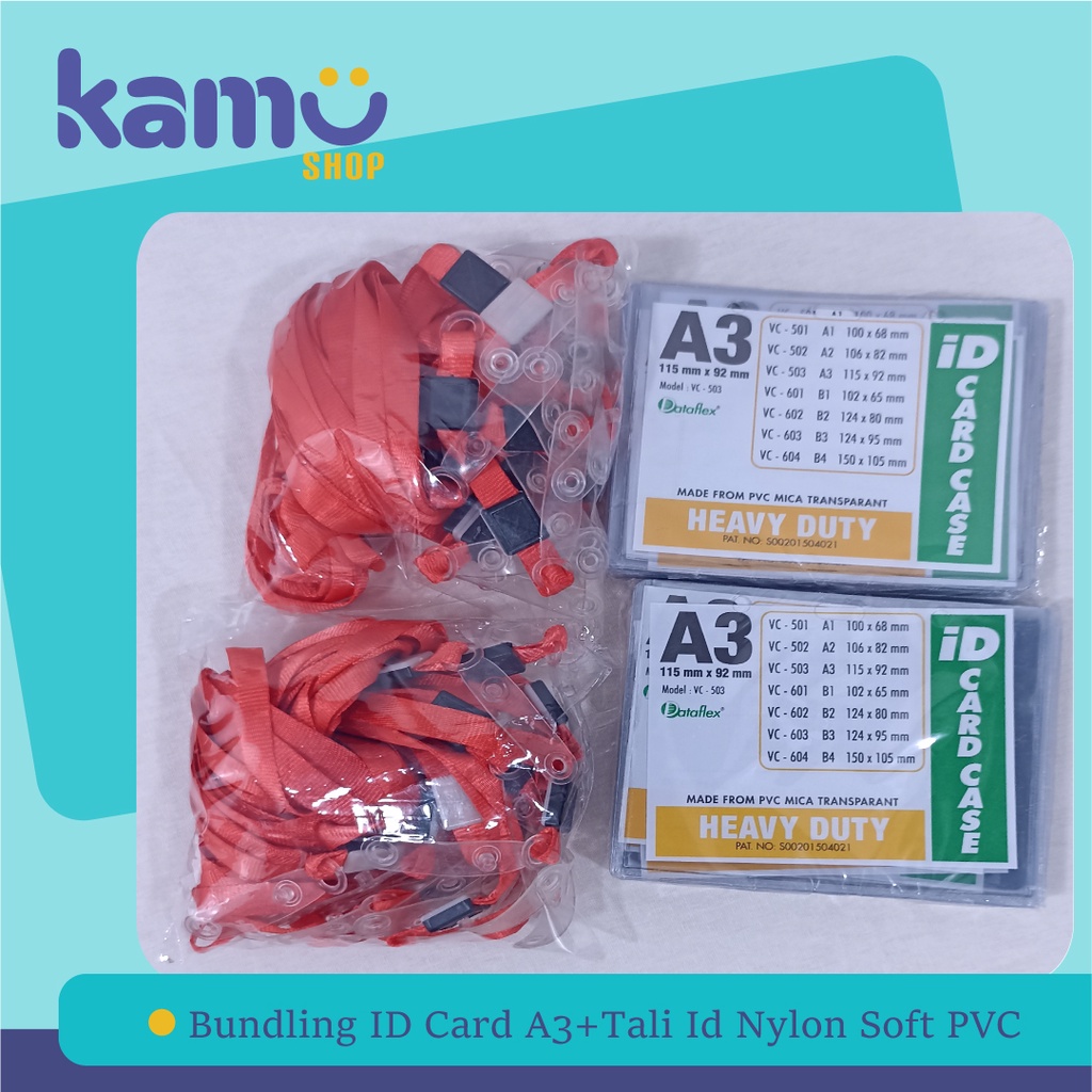 

BUNDLING 40 Pcs ID CARD A3 + 40 Pcs Tali ID Nylon Soft PVC (NYLKSFP)