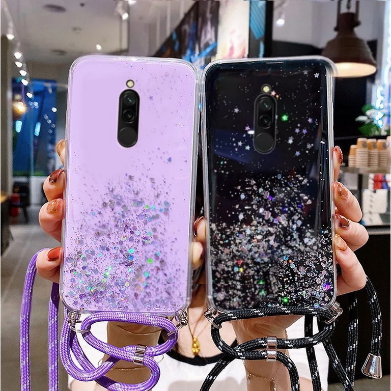 CASING GLITER +TALI ( XIAOMI REDMI 8 )  CASE GLITER TERLARIS 2023 - ISTIQOMAH ACC