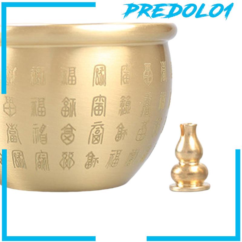 [Predolo1] Mangkok Silinder Kuningan China Dengan Burner Cornucopia Decor Collectible