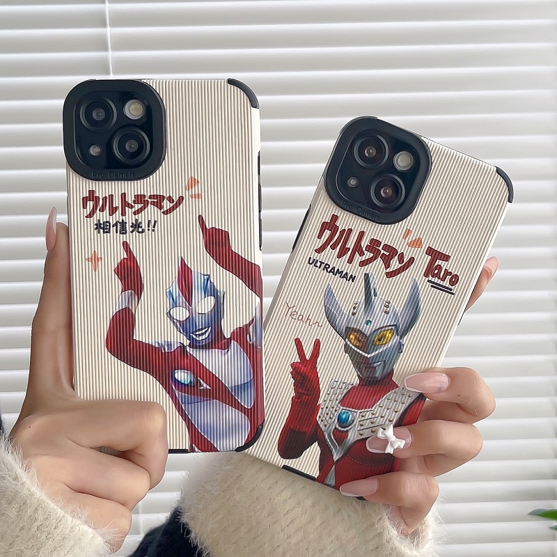 IPHONE Soft Case Perlindungan Ultraman Kartun Untuk Iphone14 13 12 11 Pro MAX Butir Vertikal Anti-drop X XR XS Max7 8 Plus