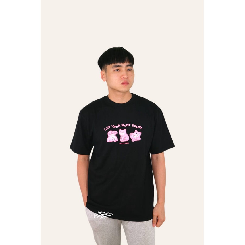 Ambler Belly Gom Let Your Body Relax Black Tee ORIGINAL