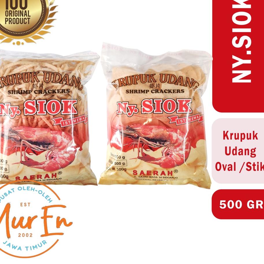 

➪ Krupuk / Kerupuk Udang NY. SIOK Stik/Oval 500gr - Mur En ☺