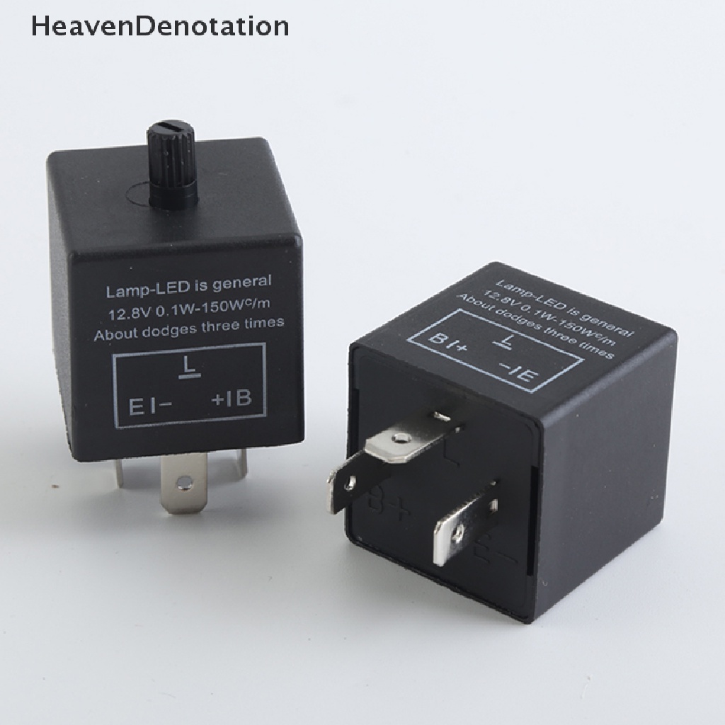 [HeavenDenotation] 3pin Mobil Motor LED Flasher Relay 12V Universal Elektronik Adjustable Freauency Lampu Sein LED Blinker Flasher Relay HDV