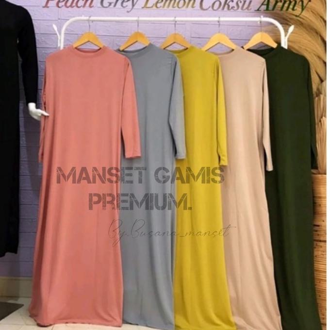 ❀ Gamis manset polos dalaman kaftan inner dress gamis manset dalam kaftan manset lengan panjang polo