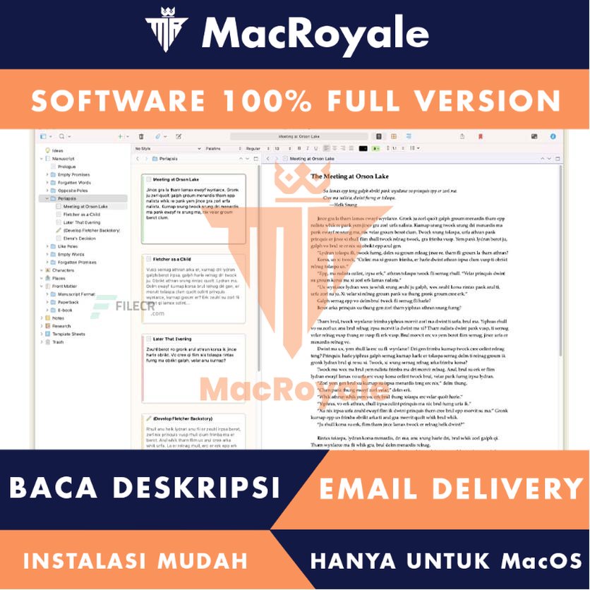 [MacOS] Scrivener Full Version Lifetime Full Garansi - Software penulisan kreatif untuk penulis dan peneliti