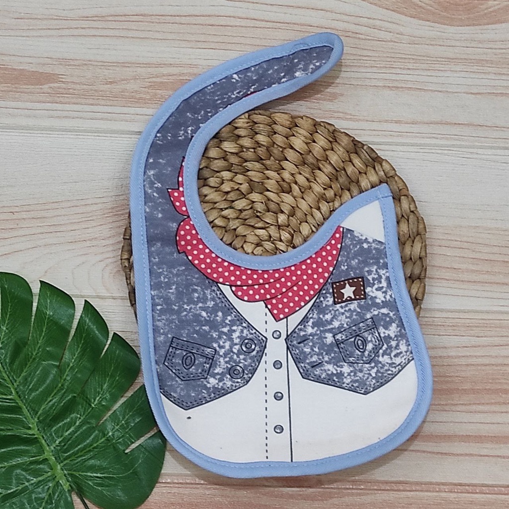 Celemek Makan Bayi Slabber Tatakan iler Bayi Katun Lapis Waterproof