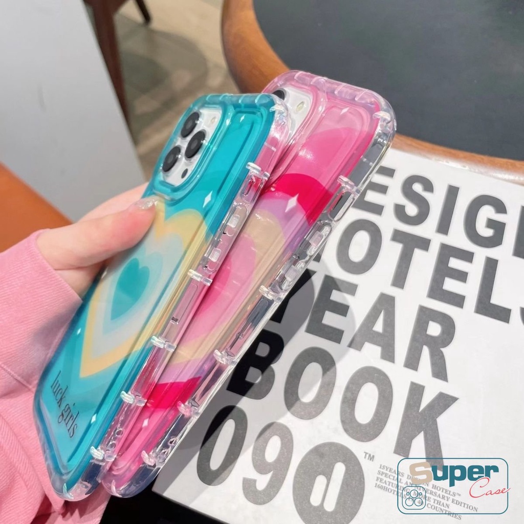 Bening Permen Warna Soft Tpu Airbag Case Untuk Redmi 12C10C 9 10 Note9 11s 10s 11 Note8 Redmi 10 A1 9C 10A NFC 9A 9T POCO F4 INS Gradasi Sweet Love Heart Shockproof Back Cover