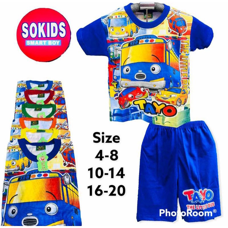 SETELAN BAJU ANAK KARAKTER MOTIF TAYO / KAOS ANAK TAYO