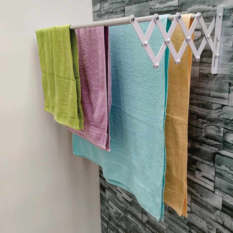 ♬ JEMURAN TEMPEL TARIK ALUMUNIUM JEMURAN DINDING  LIPAT 2 STEP PANJANG PENDEK ✱