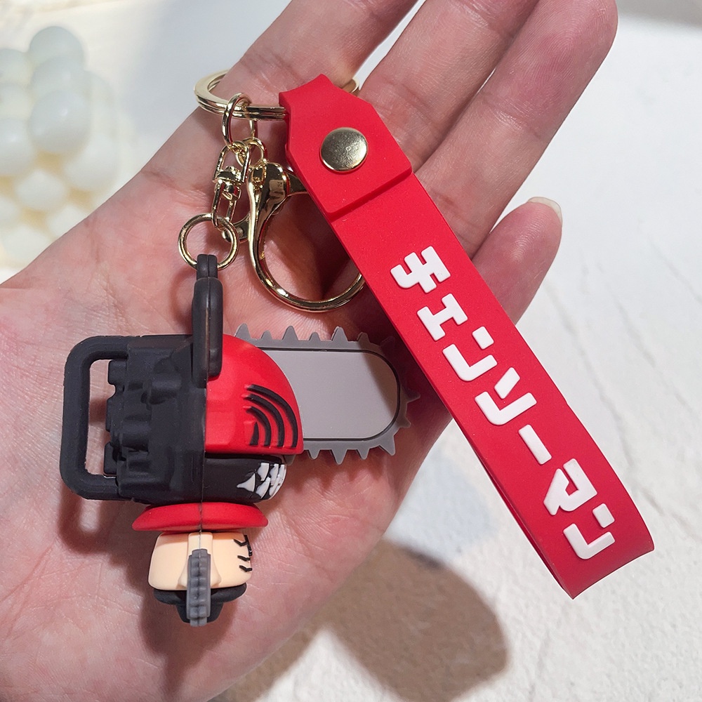 Chainsaw Man Gantungan Kunci Untuk Wanita Lucu Kartun Silikon Anime Keyrings Denji Pochita Boneka Liontin Keyholder Untuk Perhiasan Ransel