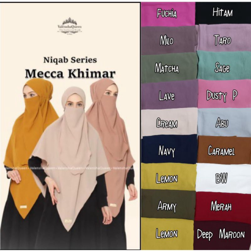 Khimar Niqab Cadar Syari Mecca Khimar Crinkle Ori Valenshaqueen