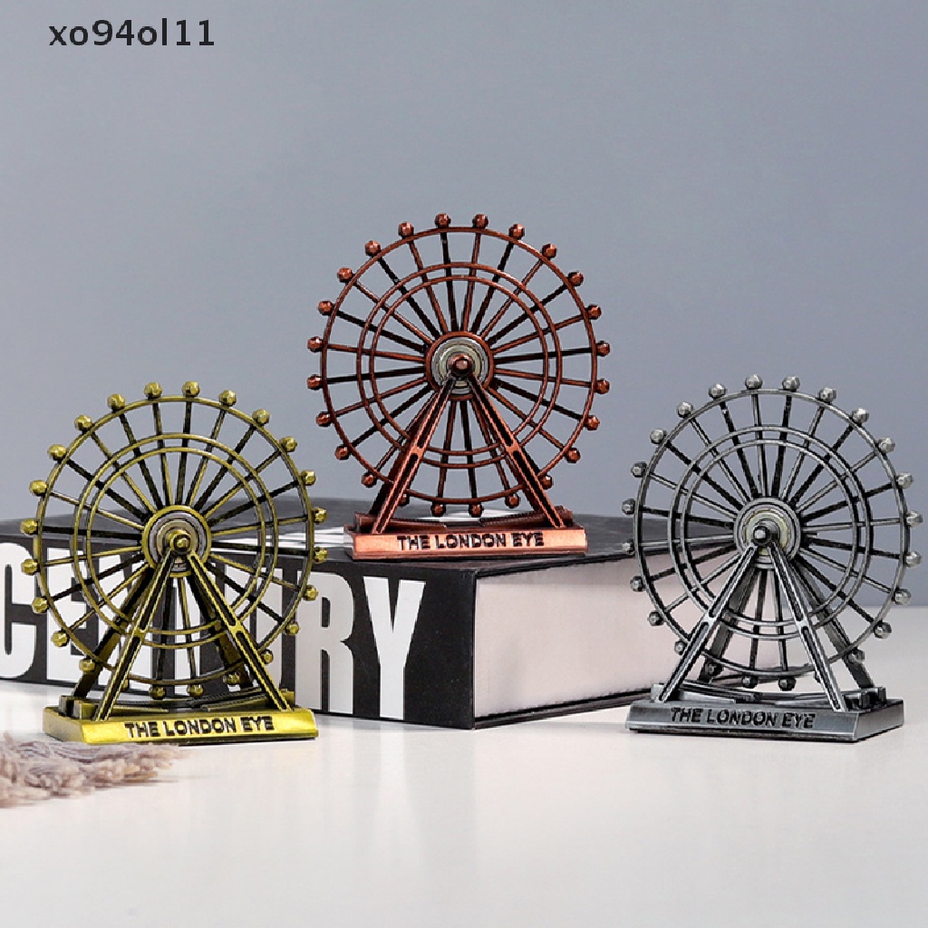 Patung Seni Ornamen Mata London XO Retro Rotatable Ferris Wheel Model Kerajinan Tangan OL