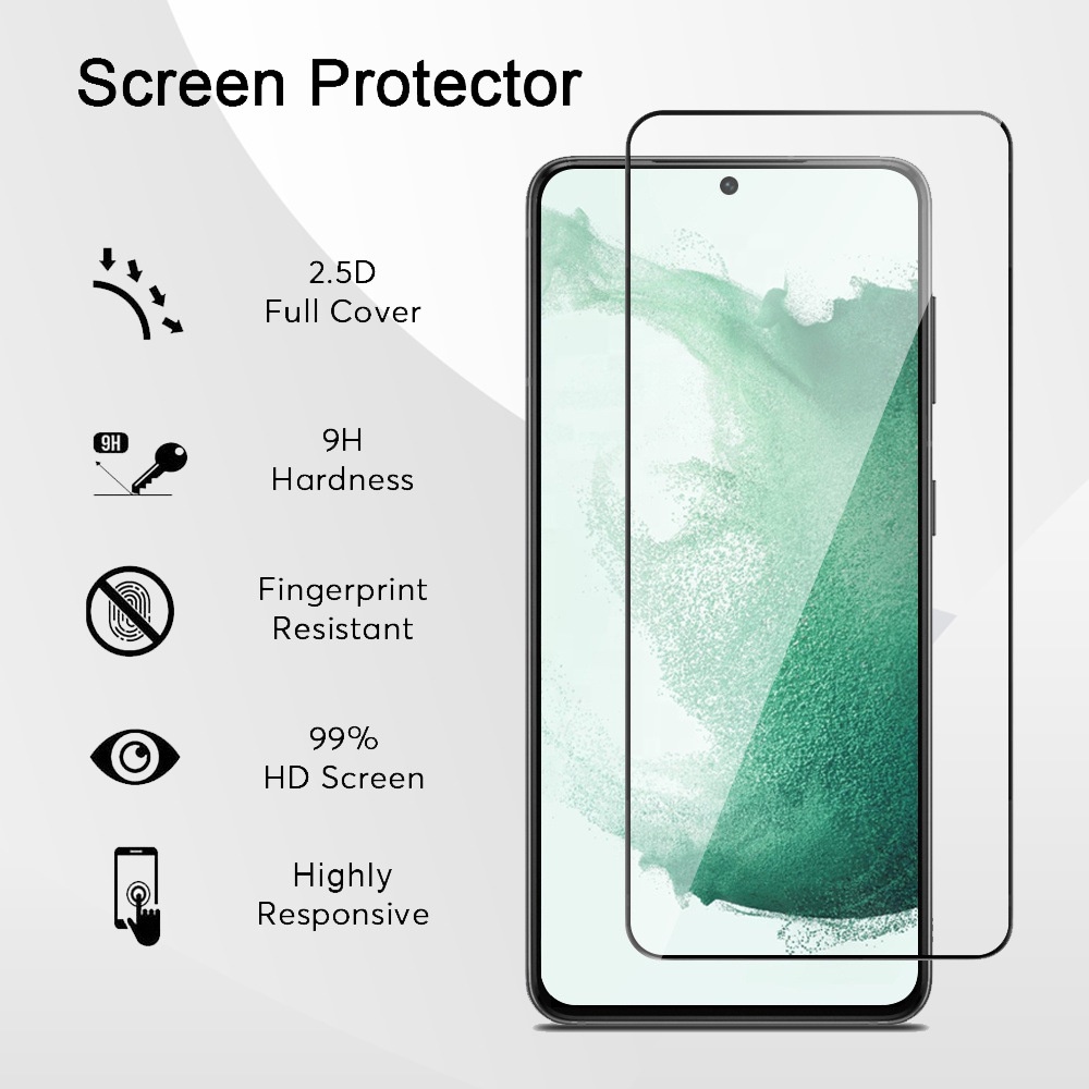 Samsung Galaxy S23 Series Silkscreen Flat Toughened Film Dapat Membuka Kunci Sidik Jari/Samsung S23 Plus Fingerprint Unlock Phone Mask/Pelindung Layar/Aksesoris Smartphone