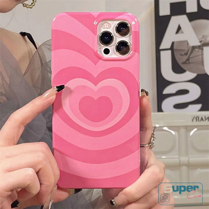 IPHONE  Casing Ponsel Pink Rose Merah Glossy Kompatibel Untuk Iphone7 8 Plus XR X XS 11 14 13 12 Pro Max Max SE 2020 Gradiasi Cinta Hati Halus Lembut Tpu Silicon Back Cover Cases