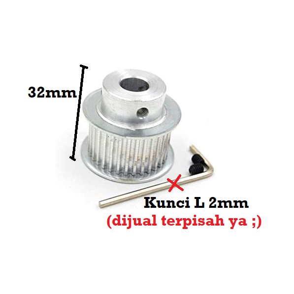 [HAEBOT] GT2 Pulley Timing CNC 40T W15 15mm Bore 5 6 6.35 8 10 12 mm Puley 3D XL Printer Aluminium Pitch 2mm Aktuator Slider Router Mekanik 40 Teeth Gigi