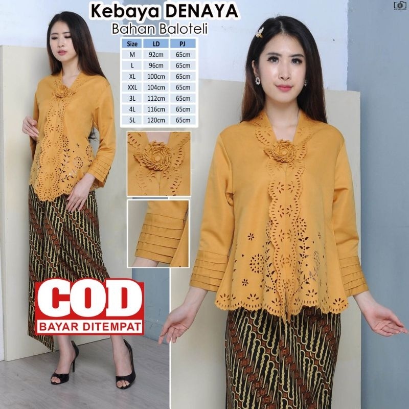 Atasan Kebaya Encim Modern Warna Kuning Mustard Kebaya Wisuda Moderen