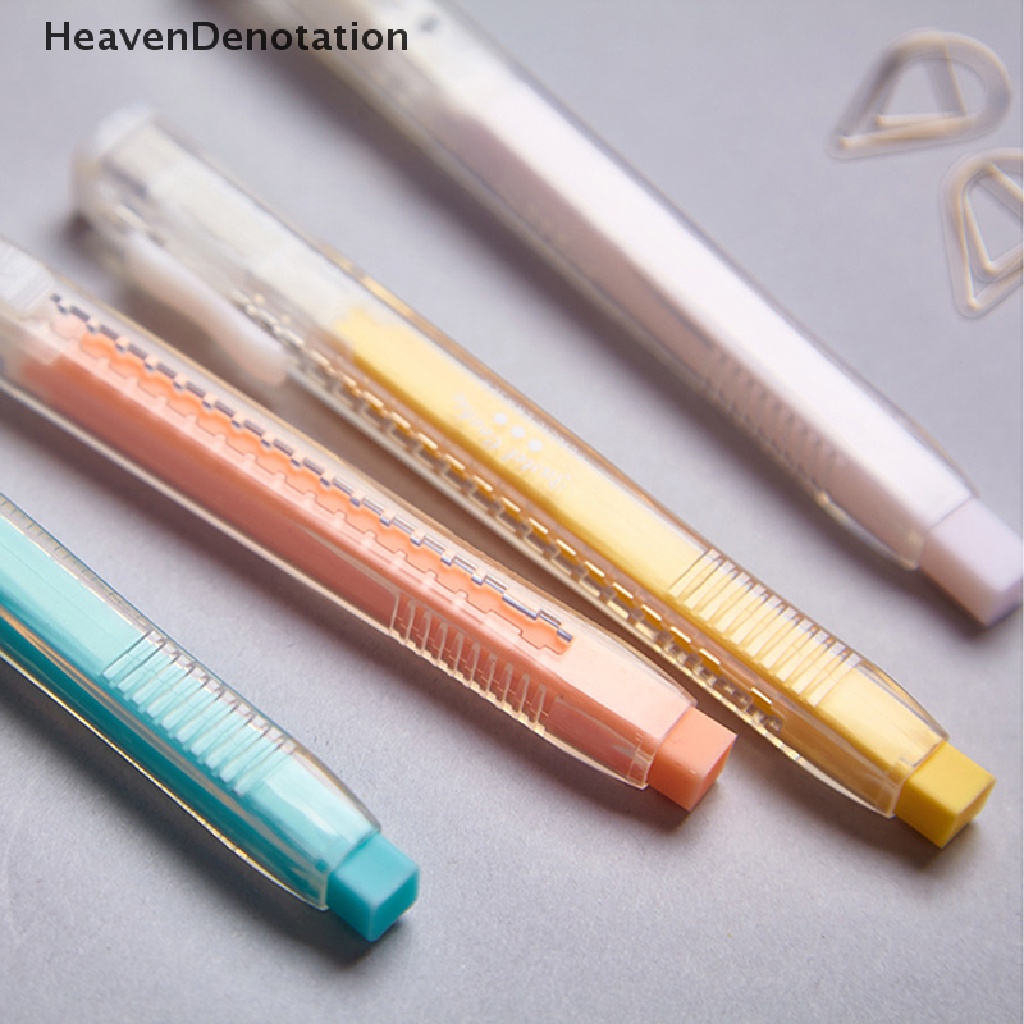 [HeavenDenotation] Kreatif Pen-Berbentuk Ditekan Ditarik Pensil Penghapus Detail Erasing Art Eraser Replaceable Refill Paing Perlangkapan Penghapus Karet Wrig Bebas Debu HDV