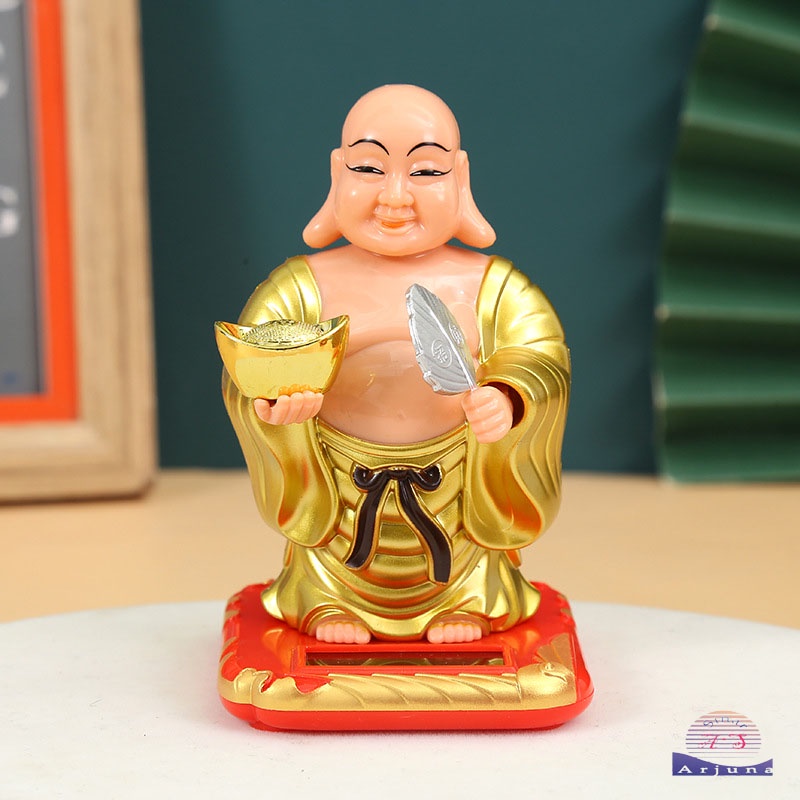 Pajangan Mobil Patung Boneka Budha Buddha Julaihut Lucky Kipas Uang 18cm Rezeki Fortune Solar