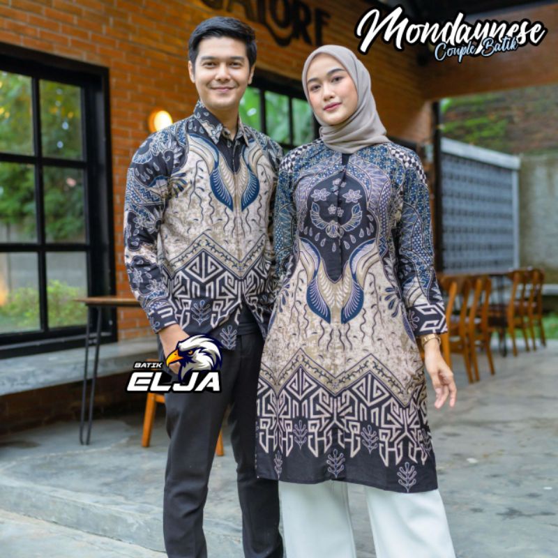 Batik Couple Pasangan Modern Kemeja Pria Dan Tunik Wanita Modern Premium