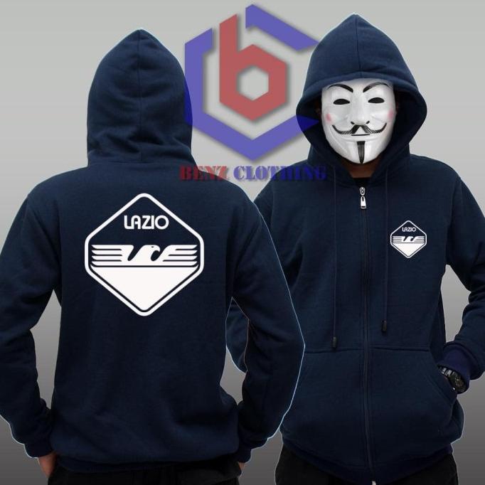 Jaket Hoodie Sweater Lazio Outerwear Pria Wanita Zipper Resleting Depan Polos Sablon Polyflek Korea