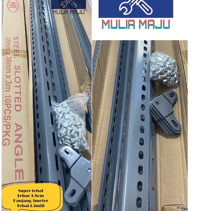 ➢ Besi Rak Siku Lubang Tebal 2.1mili 3.8cm Besi Siku Lubang Tebal 2.1mm 3meter (perbatang) ☼