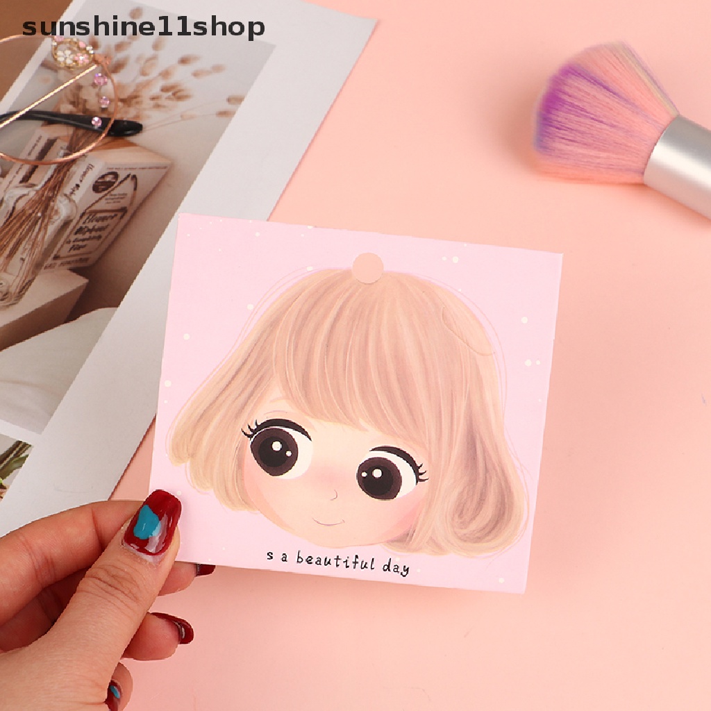 Sho 100Pcs Jepit Packing Kertas Kartu Boneka Lucu Kartu Pajangan DIY Dikemas Card N