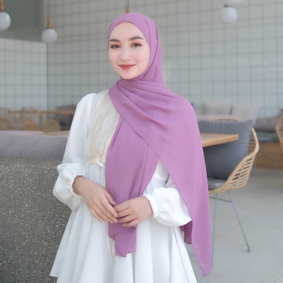 HIJAB PASHMINA BAHAN CERUTY BEBY DOLL SIZE 175X75/KERUDUNG HIJAB PASHMINA CERUTY BEBY DOLL warna lav
