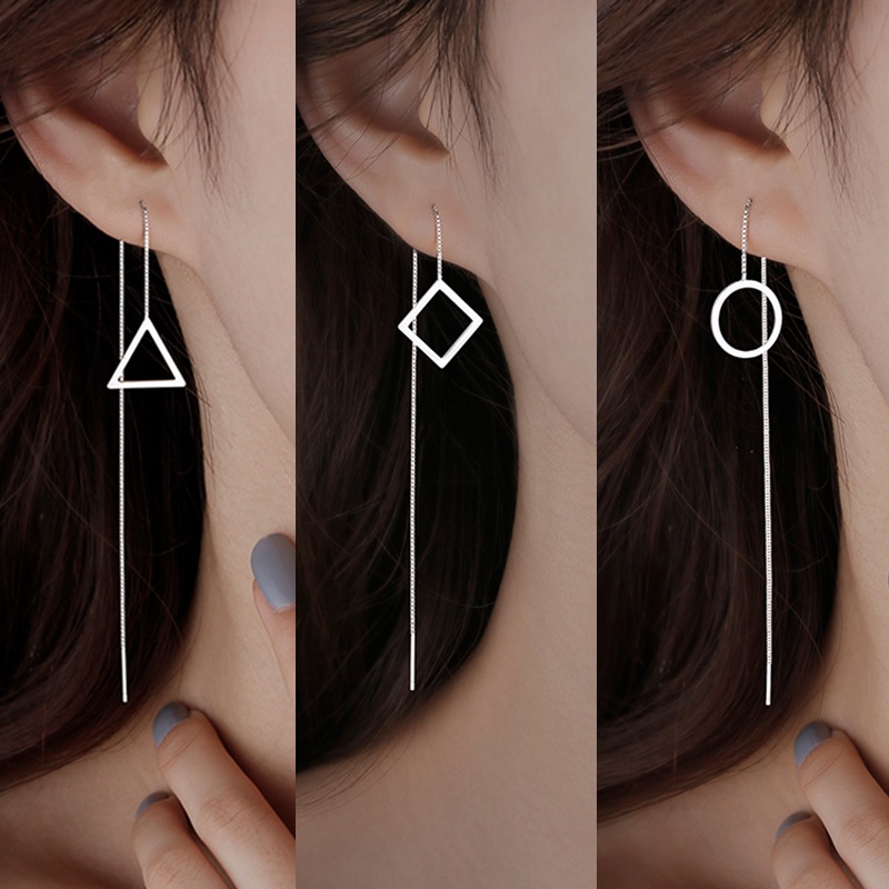 Geometris Segitiga Panjang Bar Drop Anting-Anting Untuk Wanita Minimalis Garis Telinga Menjuntai Fashion Hadiah