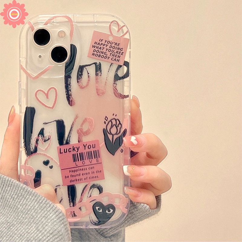 Realme C55 C30 7i C17 C30S 6i C15 C21Y C25 C33 C25Y C25s C35 C12 5 C11 2020 5i 5s C20 C3 C1 C2 Shockproof Airbag Graffiti Love Heart Comme des Garcons Label Bunga Soft Case