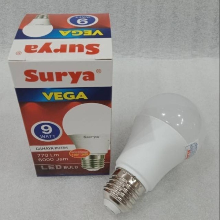 Lampu Led Bulb Surya Vega 9 Watt Cool Day Light Putih SNI Original