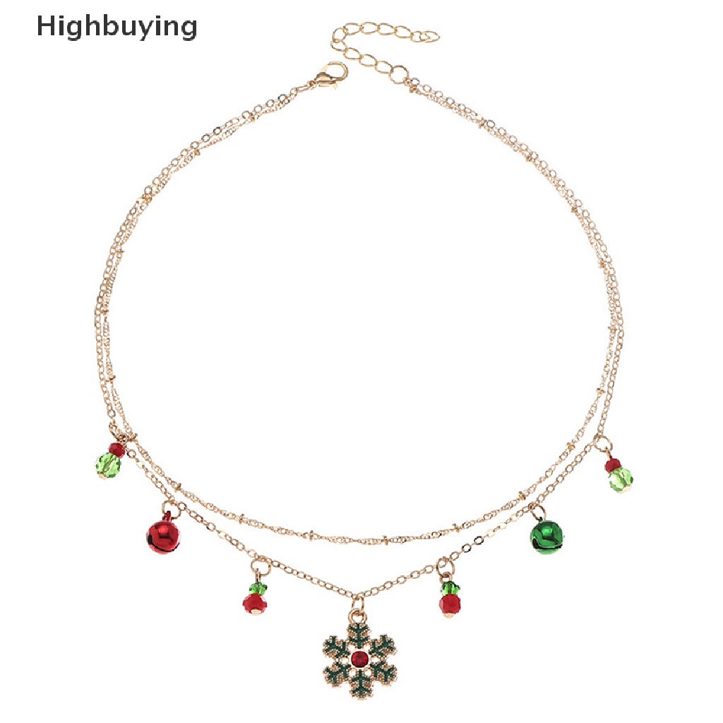 Hbid Halus Warna-Warni Lonceng Kristal Pohon Natal Liontin Kalung Untuk Wanita Fashion Klavikula Rantai Kalung Perhiasan Xmas Tahun Baru Hadiah Glory