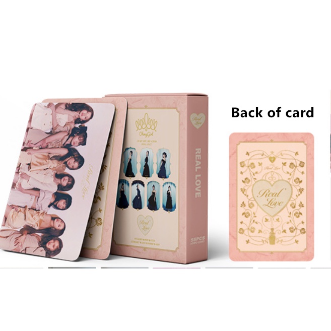 55pcs/box OH MY GIRL Album Real Love Photocards Mimi YooA HyoJung ARin SeungHee Binnie Lomo Kartu Miracle Kpop Postcards