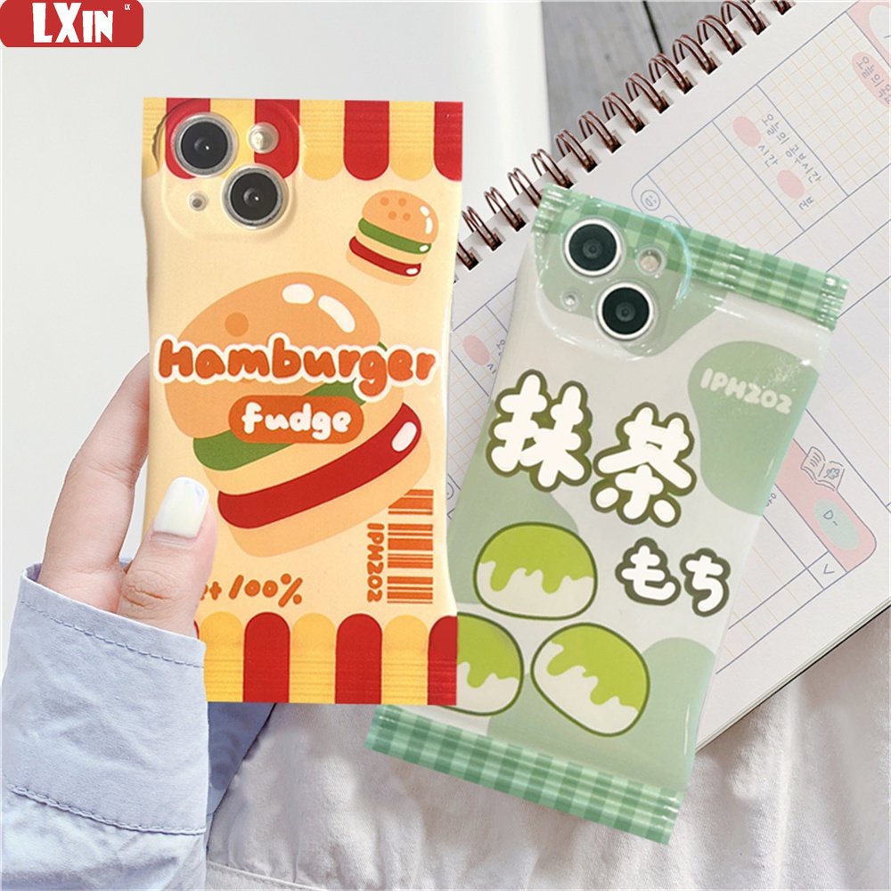 Kartun Case Realme C35 C21Y C25Y C30 C31 RealmeC11 C25 C17 C15 C12 C3 C2 Realme 8i 7i 5 5i 6i 7 Pro Hamburger Dan Matcha Mousse Daifuku TPU Soft Phone Cover