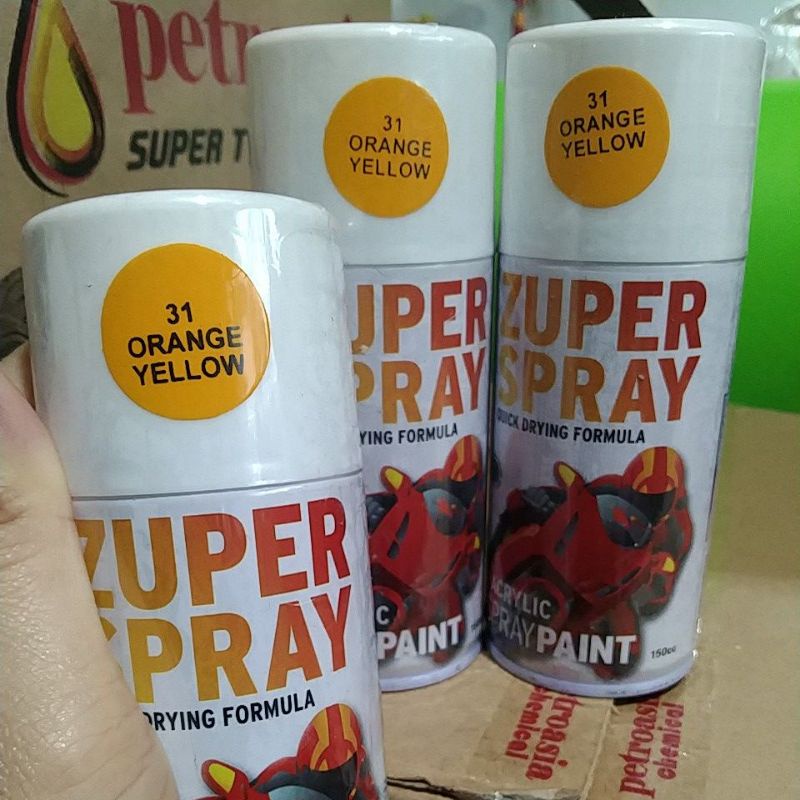 cat semprot pilok pilox zuper spray orange yellow 31 150cc kuning jeruk