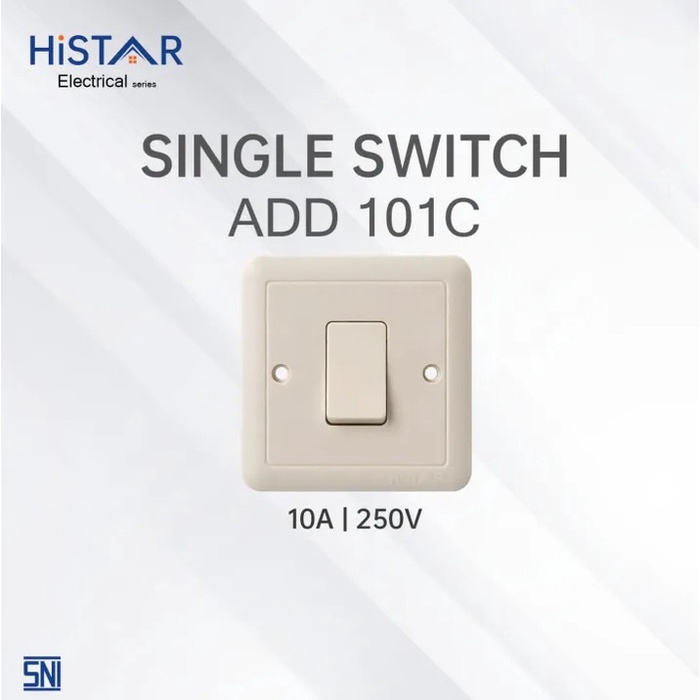 HISTAR ADD101C Saklar Switch Single Lampu 1 Gang Inbow Tanam Modern