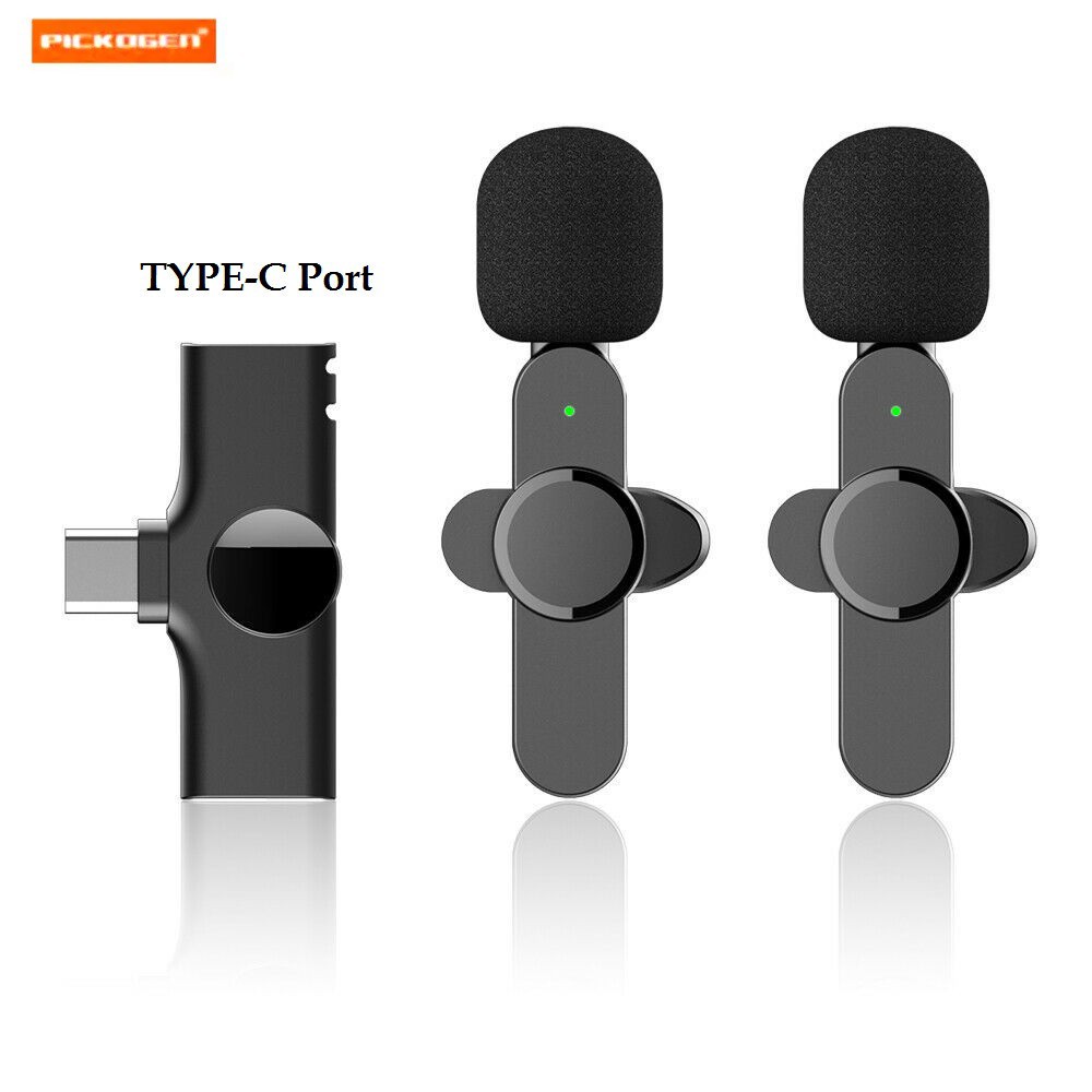 AKN88 - PICKOGEN Wireless Clip-On Mini Portable Lavalier 2pcs Microphone USB-C