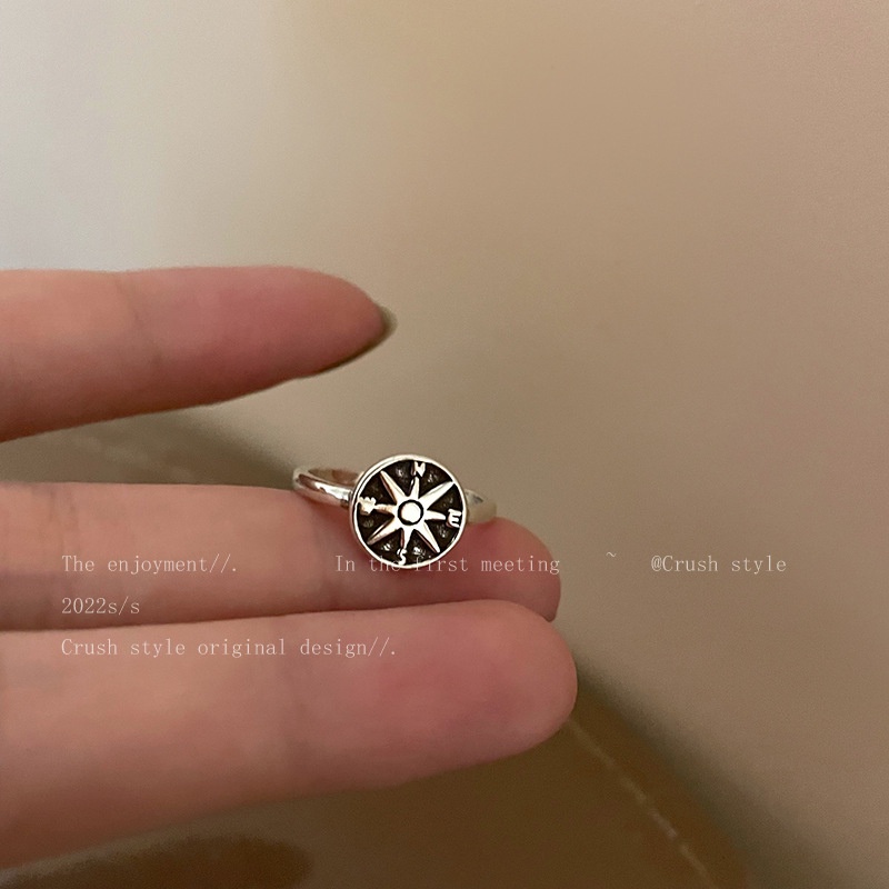 Retro Cross Open Ring Female Cincin Jari Telunjuk Kepribadian Sederhana Bergaya