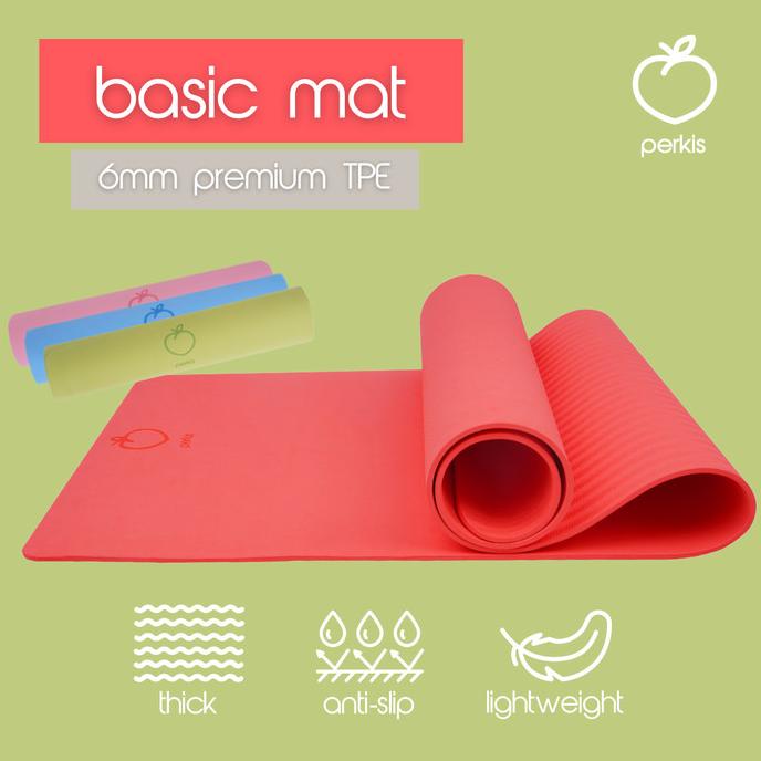 Yoga Mat TPE 6mm - Perkis Basic Mat (Exercise Mat, Matras Olahraga)