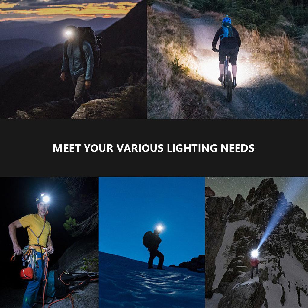 Huit Multifungsi COB Headlight Lighting Alat Bersepeda Hiking Camping Outdoor Waterproof LED Headlamp Head Mounted Lamp