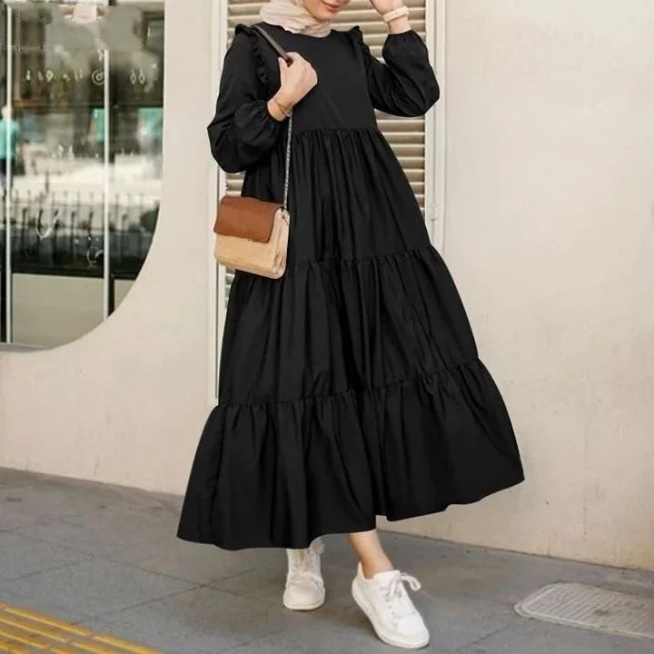 CELINEE MIDI DRESS BAHAN CRINKLE AIRFLOW MOTIF POLOS LD 100 - 120 CM MIDI DRESS LEBARAN TERBARU 2023 KEKINIAN DRESS KOREAN STYLE MUSLIM MIDI JUMBO CRINKLE