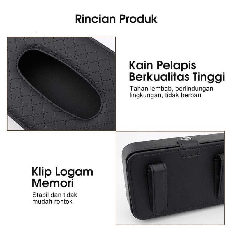 【COD】Tempat Tisu Mobil Mewah Kulit Tempat Tisu Gantung Car Visor Box Tisue Kotak Penyimpanan Tissue Box