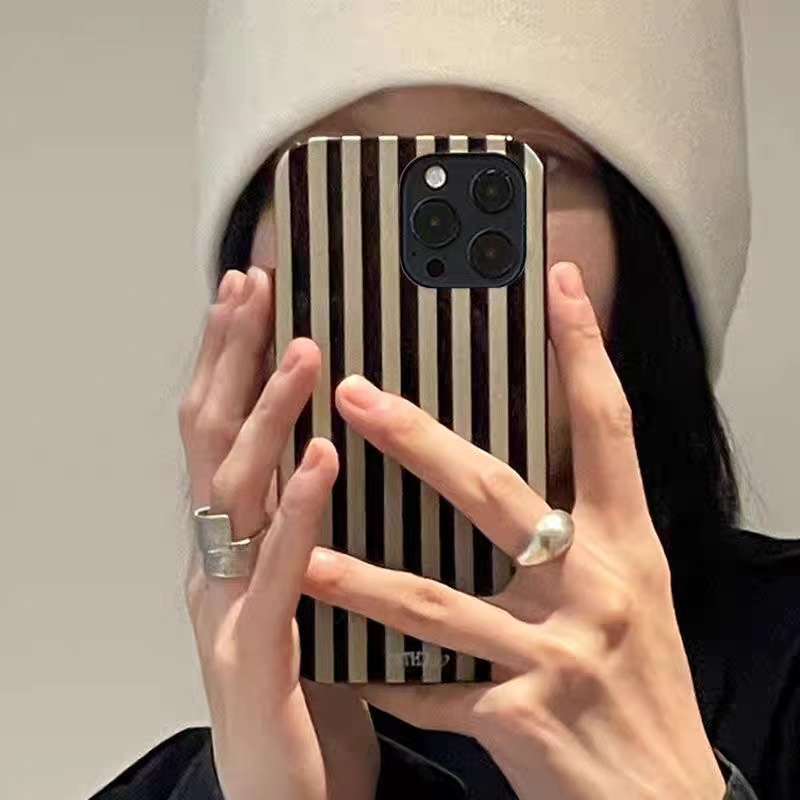 IPHONE Ins Motif Garis Cocok Untuk Iphone14 14pro 14plus 13 13mini 13pro 13prm iPhone12 7Plus 8Plus Xr XS 13 12mini Pro Max Empat Sudut Casing Ponsel Tahan Guncangan