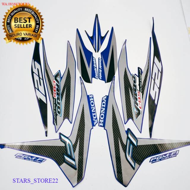 (ORI) striping honda vario 125 cbs old 2013 biru list body standar KUALITAS ORIGINAL PABRIK