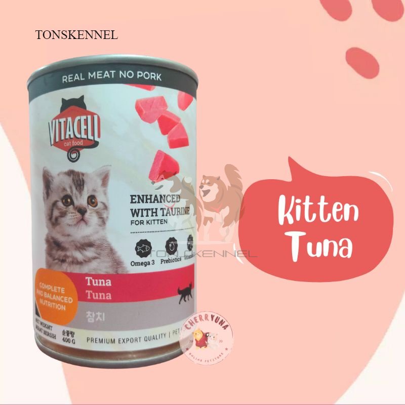 VitaCell Wetfood Makanan Basah Untuk Kucing 400Gr Anakan Anak Dewasa Kitten Adult Salmon Tuna