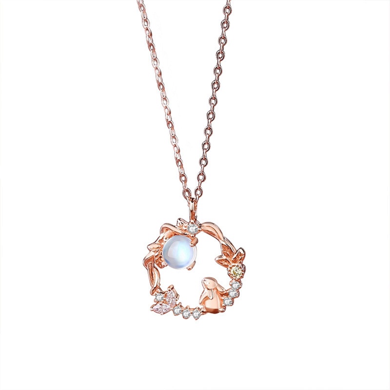 Kalung Mutiara Kelinci Lucu Rantai Tulang Selangka Fashion Korea Kalung Elegan