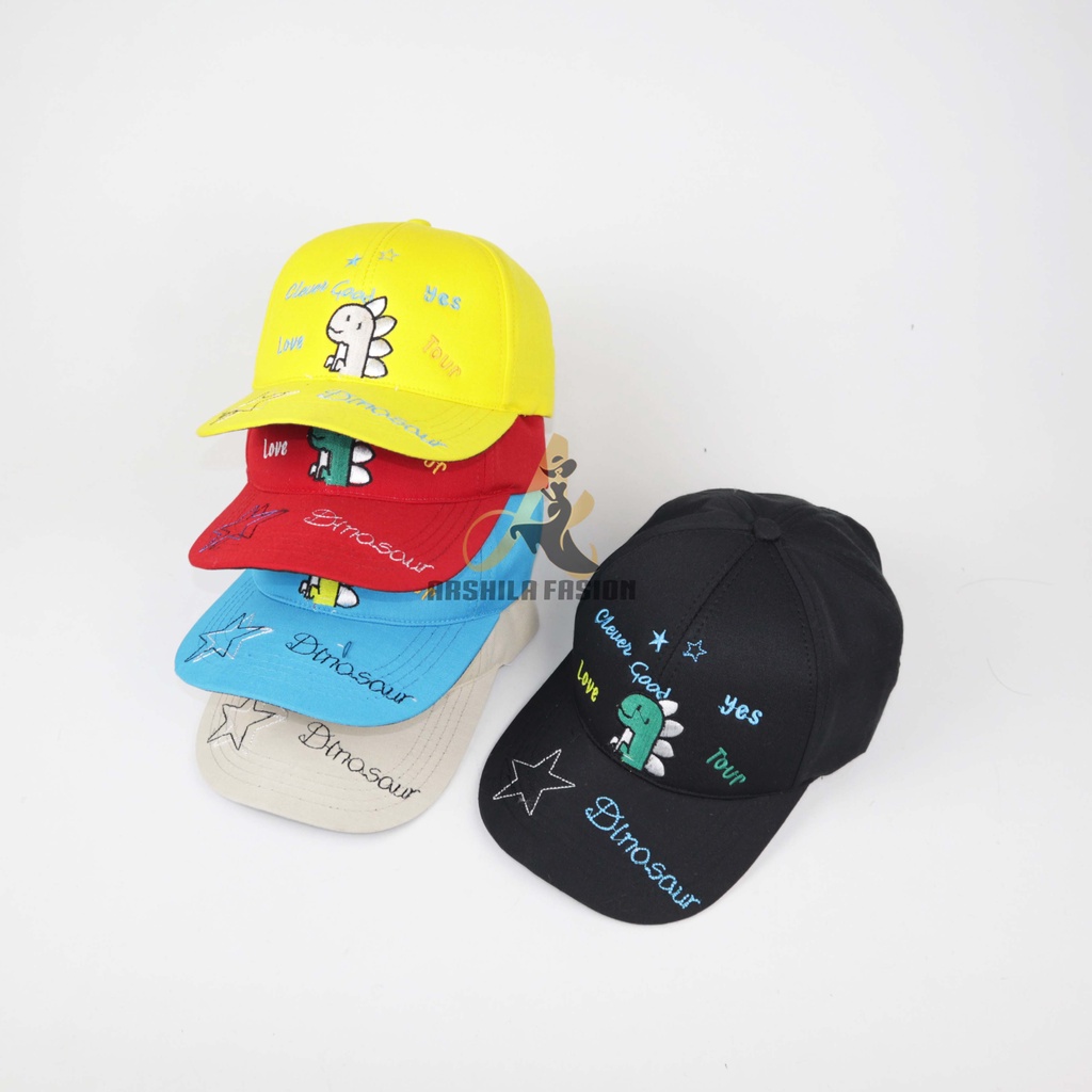 TOPI BASEBALL ANAK LAKI LAKI PEREMPUAN BORDIR DINO TYREX002