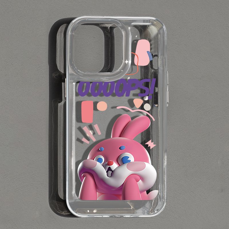 IPHONE Kelinci Lucu Soft Phone Case Kompatibel Untuk Iphone14 11 13 12 Pro XS Max XR X8 7 6S Plus Casing Transparan Silikon TPU Shockproof Cover