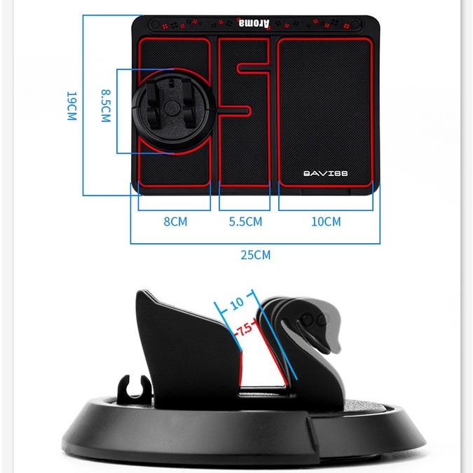 Phone Holder Mat Alas Mobil Dashboard Anti Slip Anti Slip Mobil + Mounting Handphone Mobil Multifungsi Dasboard / Holder HP